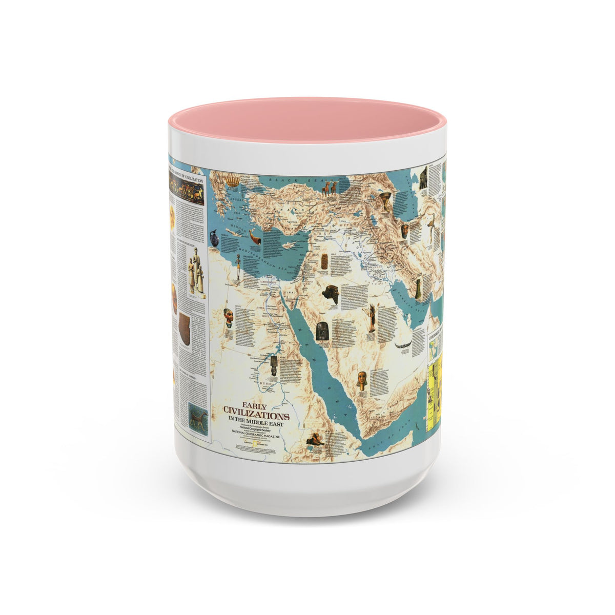 Middle East - Early Civilizations (1978) (Map) Accent Coffee Mug