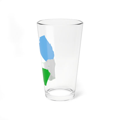 Flag map of Djibouti (Djibouti) Pint Glass 16oz