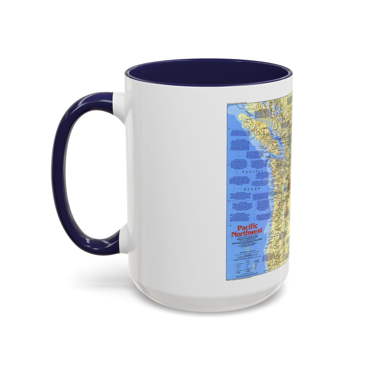 USA - Pacific Northwest 1 (1986) (Map) Accent Coffee Mug