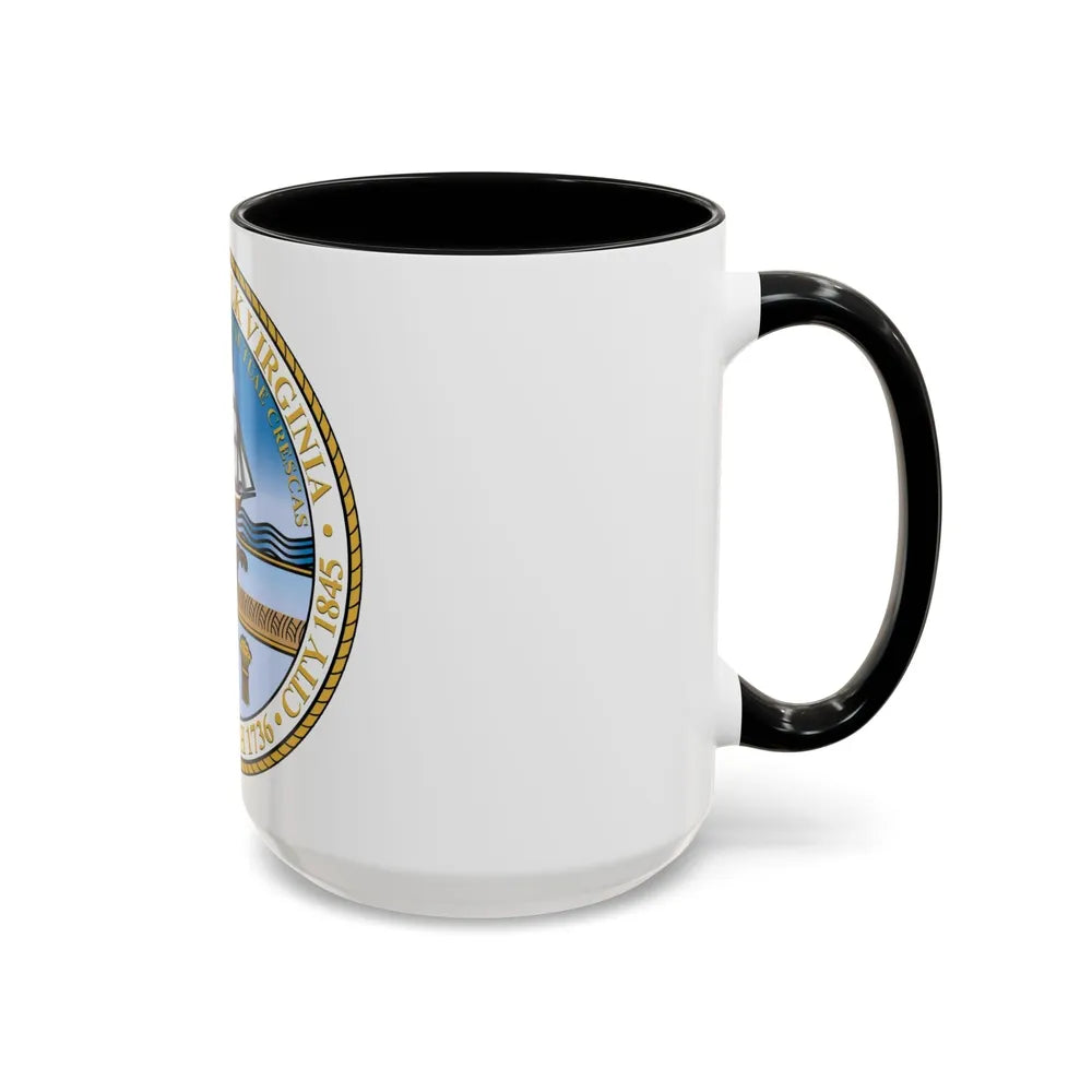 Seal of Norfolk Virginia - Accent Coffee Mug-Go Mug Yourself