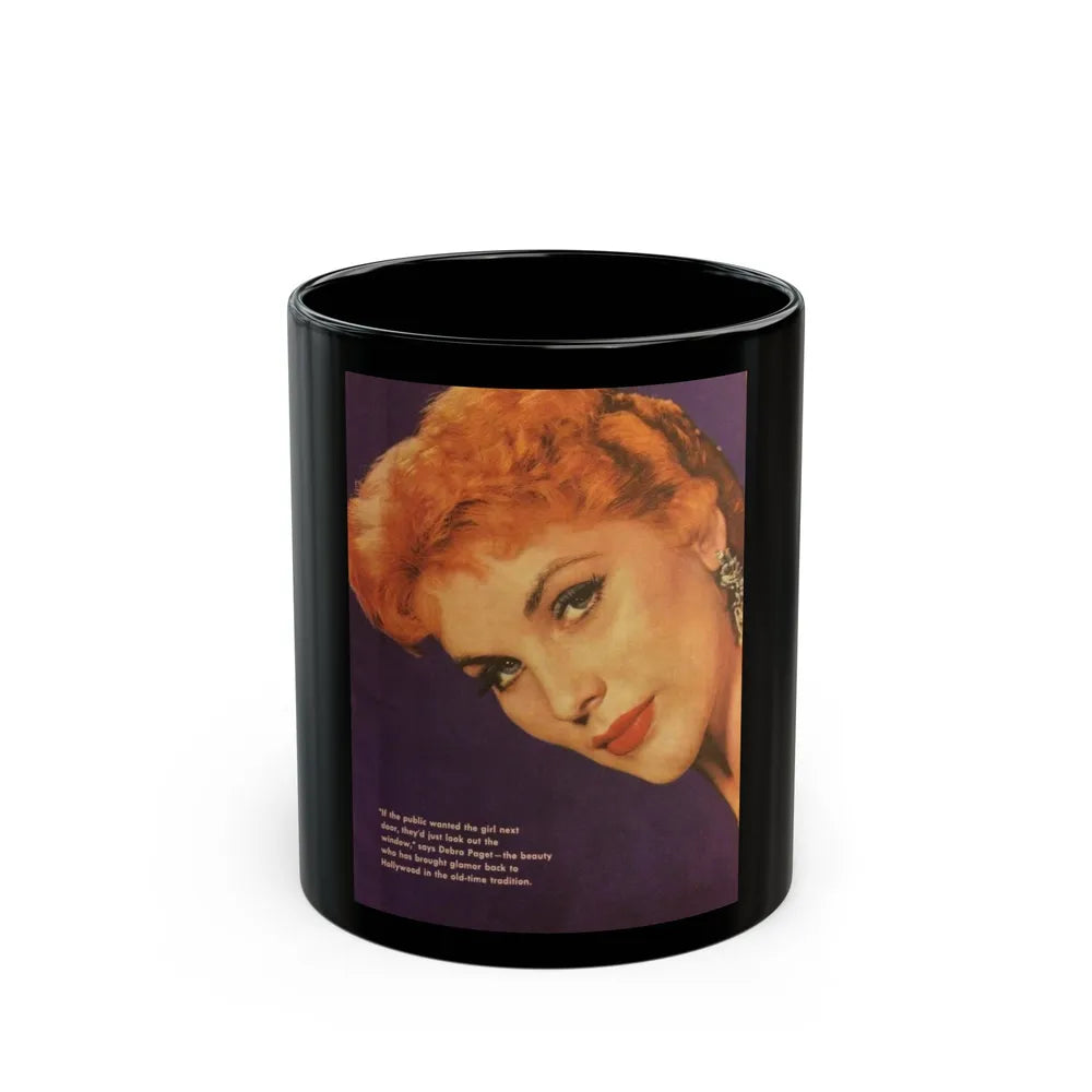 Debra Paget #618 (Vintage Female Icon) Black Coffee Mug-11oz-Go Mug Yourself