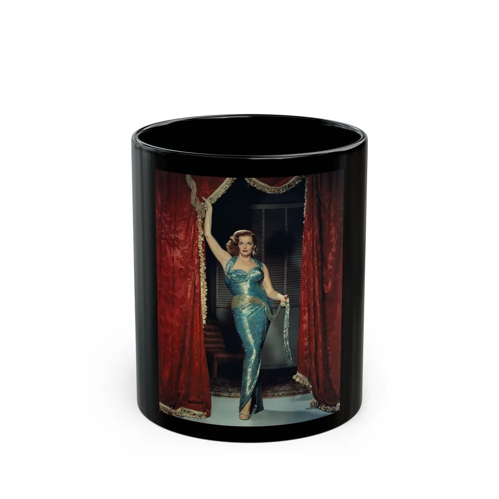 Jane Russell #135 (Vintage Female Icon) Black Coffee Mug-11oz-Go Mug Yourself