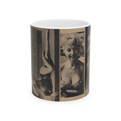 Greta Thyssen #157 - Pages 2 & 3 of 5 with, 3 B&W Photos & Article from Xcitement Digest Mag. June '57 (Vintage Female Icon) White Coffee Mug-11oz-Go Mug Yourself