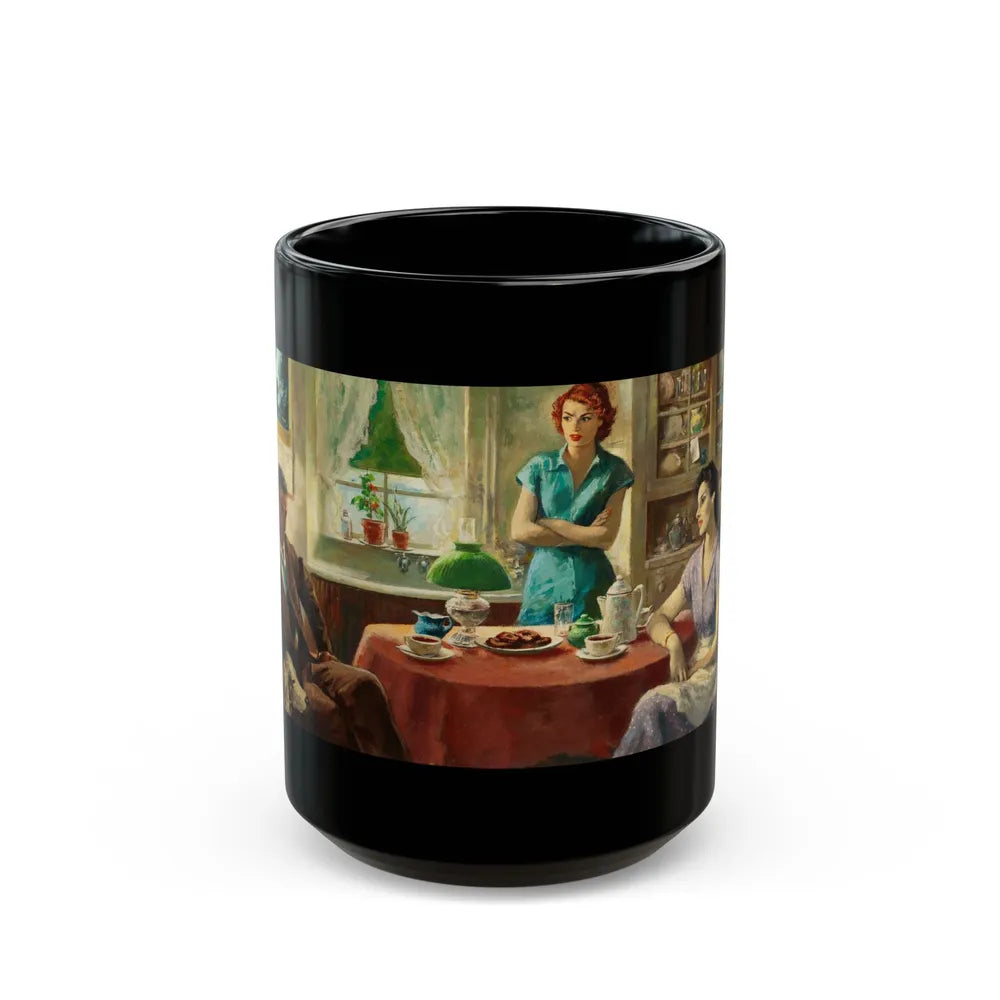 Crowfoot for Luck, Saturday Evening Post illustration - Black Coffee Mug-15oz-Go Mug Yourself