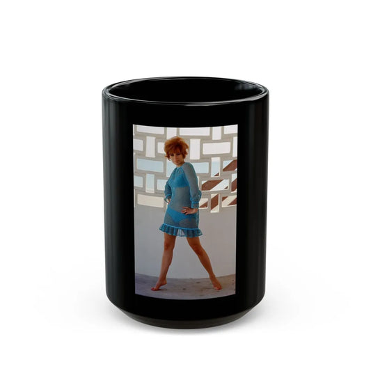 Jill St. John #199 (Vintage Female Icon) Black Coffee Mug-15oz-Go Mug Yourself