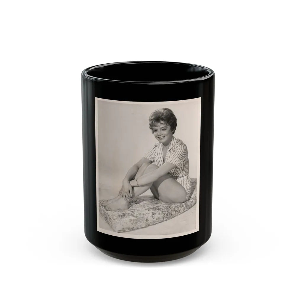 Janet Munro #33 - B&W Vintage 8x10 Full Body Cheesecake The Day The Earth Caught Fire '61 Promo Photo (Vintage Female Icon) Black Coffee Mug-15oz-Go Mug Yourself