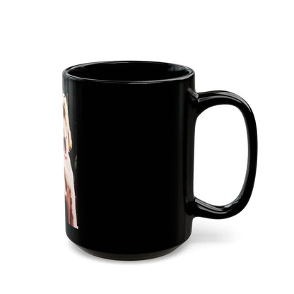 Veronica Carlson #84 - Partially Topless2 (Vintage Female Icon) Black Coffee Mug-Go Mug Yourself