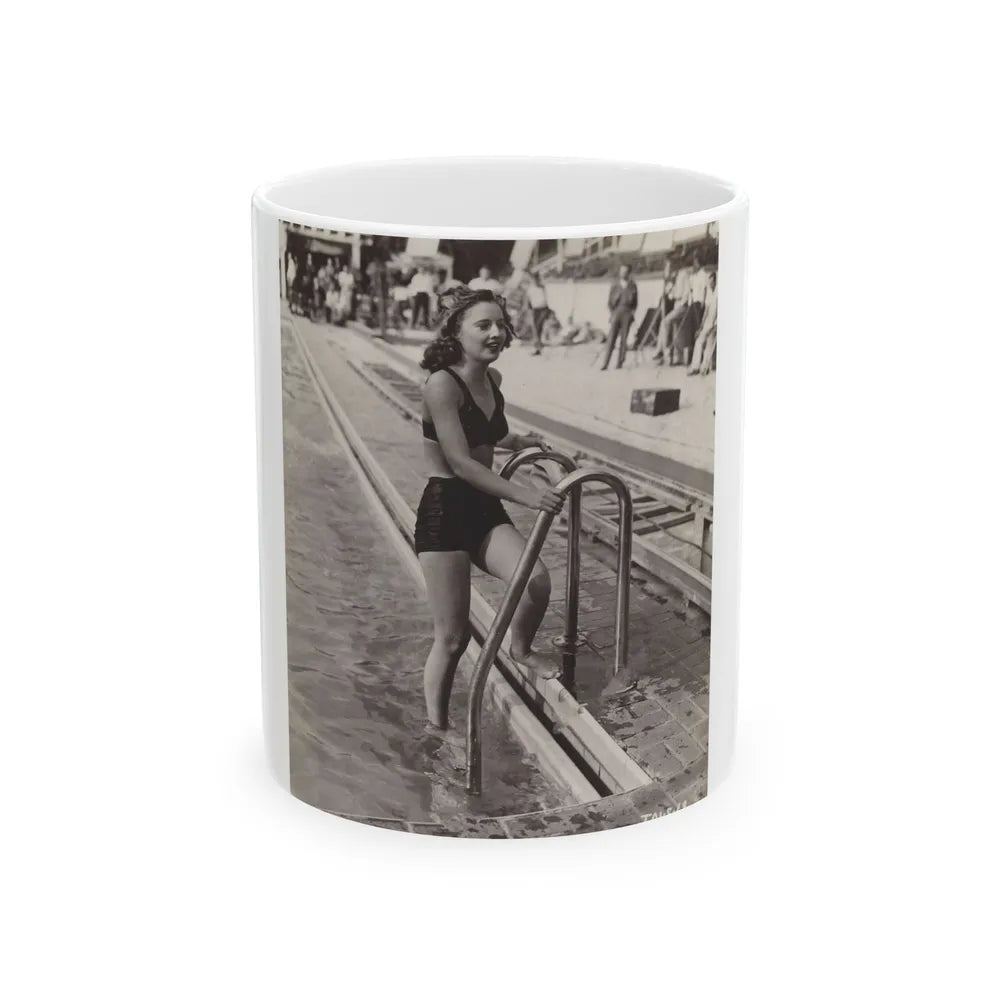 Barbara Stanwyck #167 (Vintage Female Icon) White Coffee Mug-11oz-Go Mug Yourself