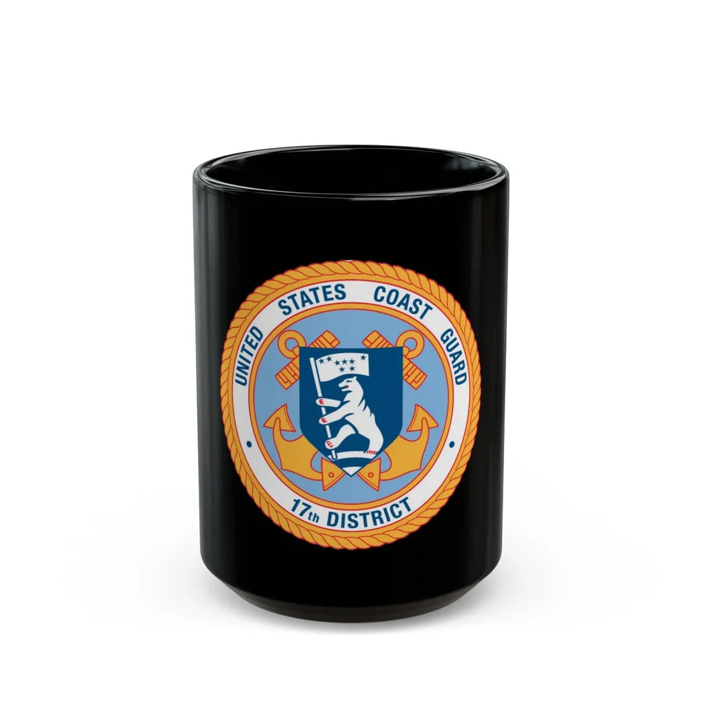 17th CG District (U.S. Coast Guard) Black Coffee Mug-15oz-Go Mug Yourself