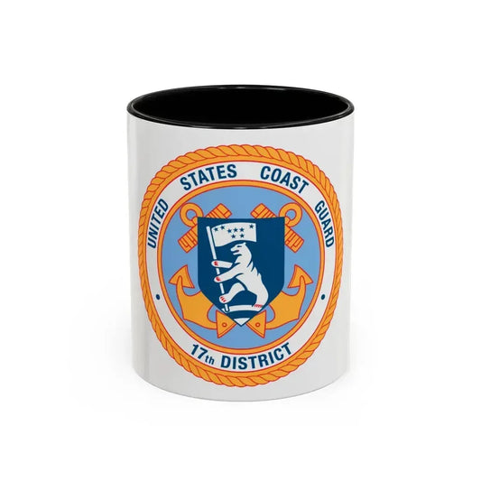 17th CG District (U.S. Coast Guard) Accent Coffee Mug 11oz Black - Go Mug Yourself
