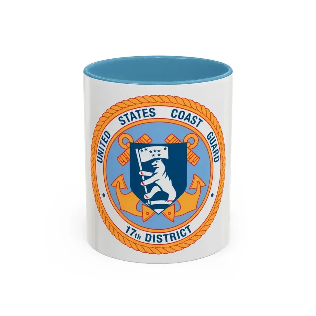 17th CG District (U.S. Coast Guard) Accent Coffee Mug 11oz Light Blue - Go Mug Yourself
