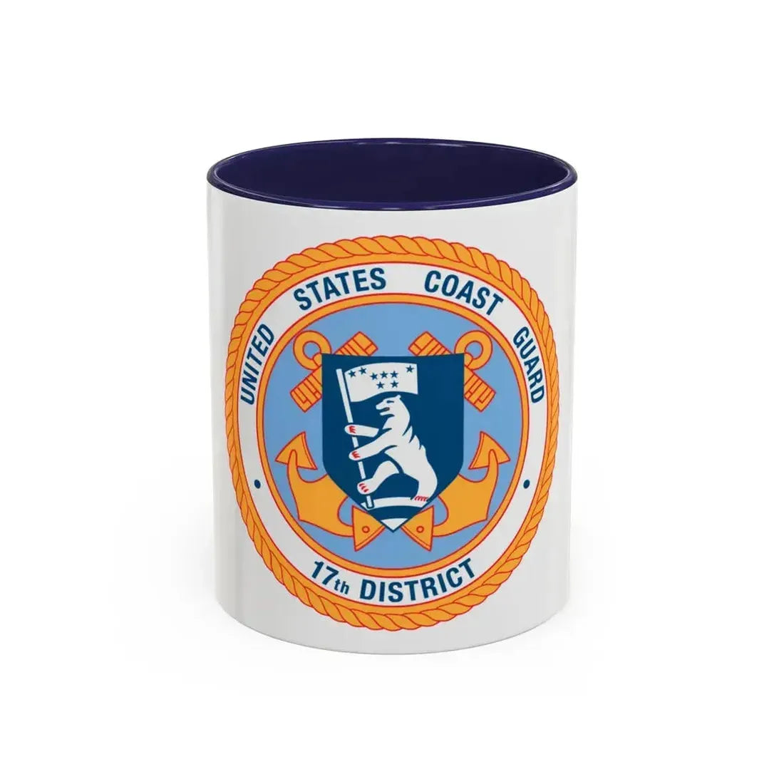 17th CG District (U.S. Coast Guard) Accent Coffee Mug 11oz Navy - Go Mug Yourself