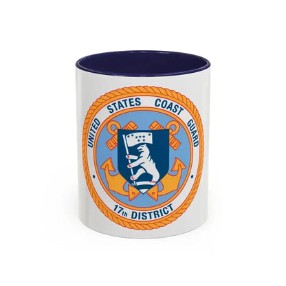 17th CG District (U.S. Coast Guard) Accent Coffee Mug 11oz Navy - Go Mug Yourself