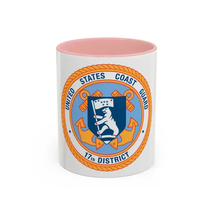 17th CG District (U.S. Coast Guard) Accent Coffee Mug 11oz Pink - Go Mug Yourself
