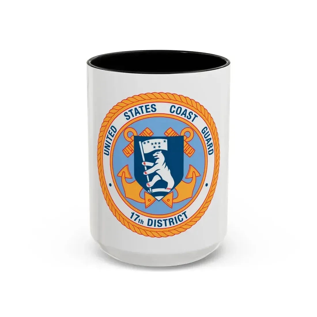 17th CG District (U.S. Coast Guard) Accent Coffee Mug 15oz Black - Go Mug Yourself