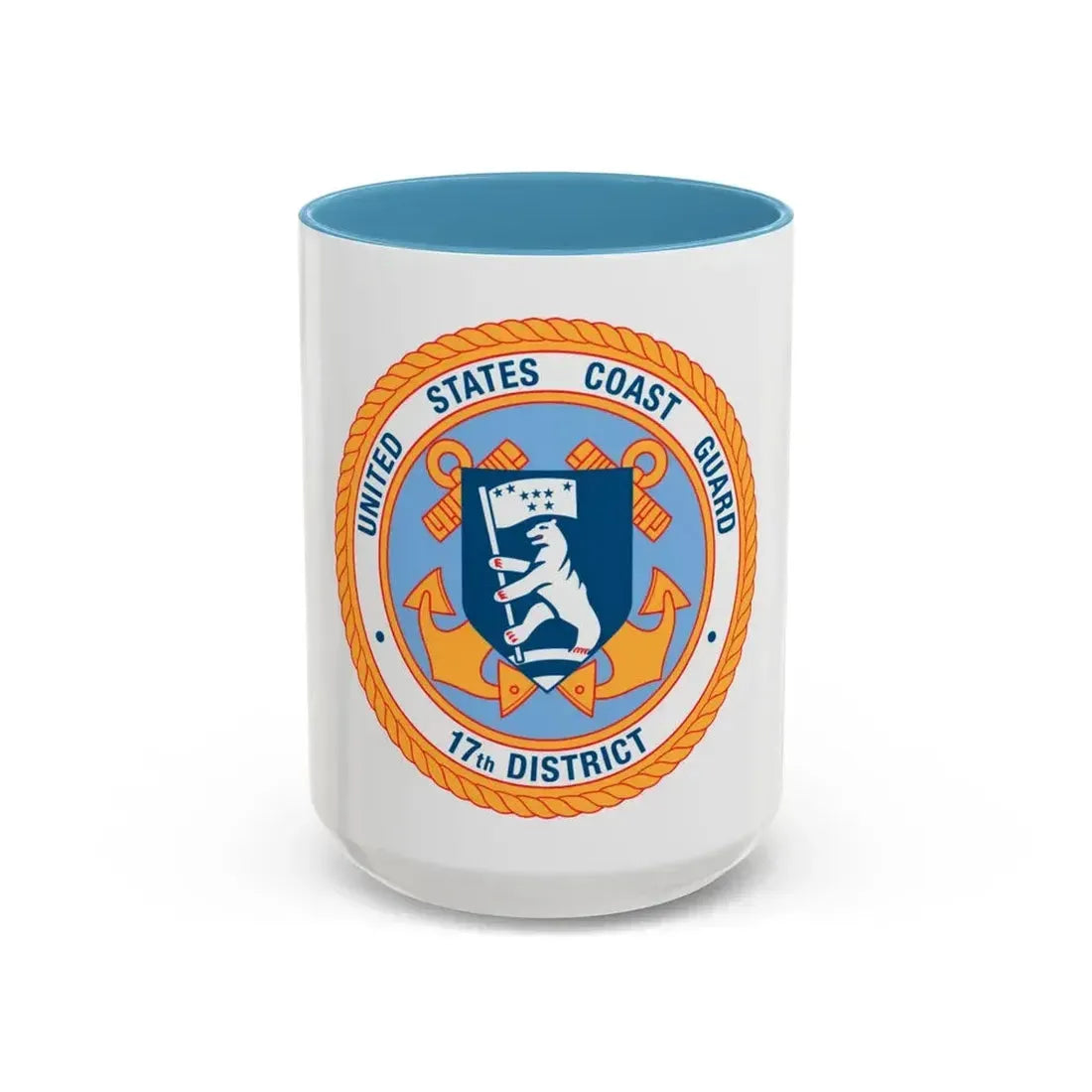17th CG District (U.S. Coast Guard) Accent Coffee Mug 15oz Light Blue - Go Mug Yourself