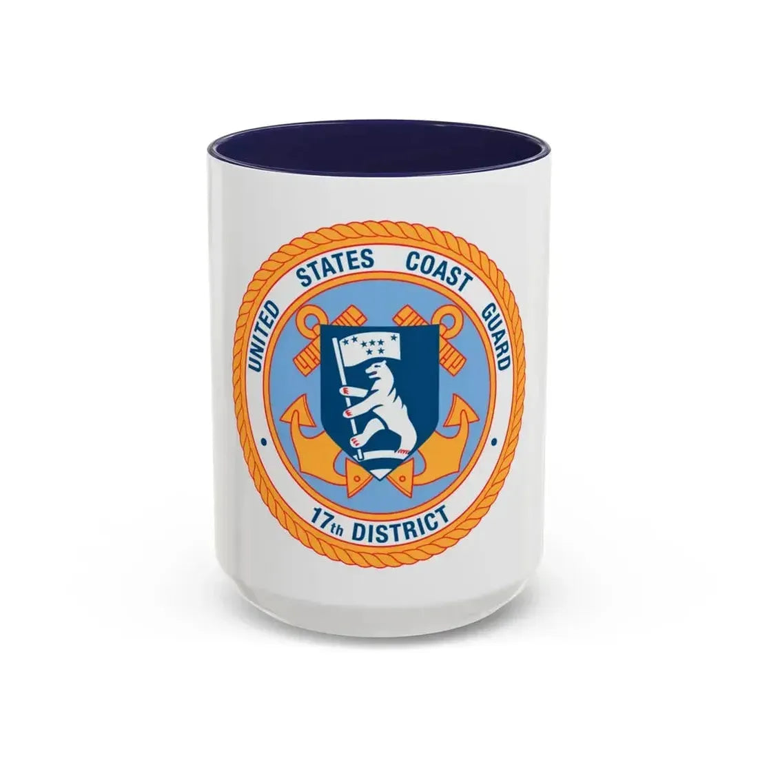 17th CG District (U.S. Coast Guard) Accent Coffee Mug 15oz Navy - Go Mug Yourself