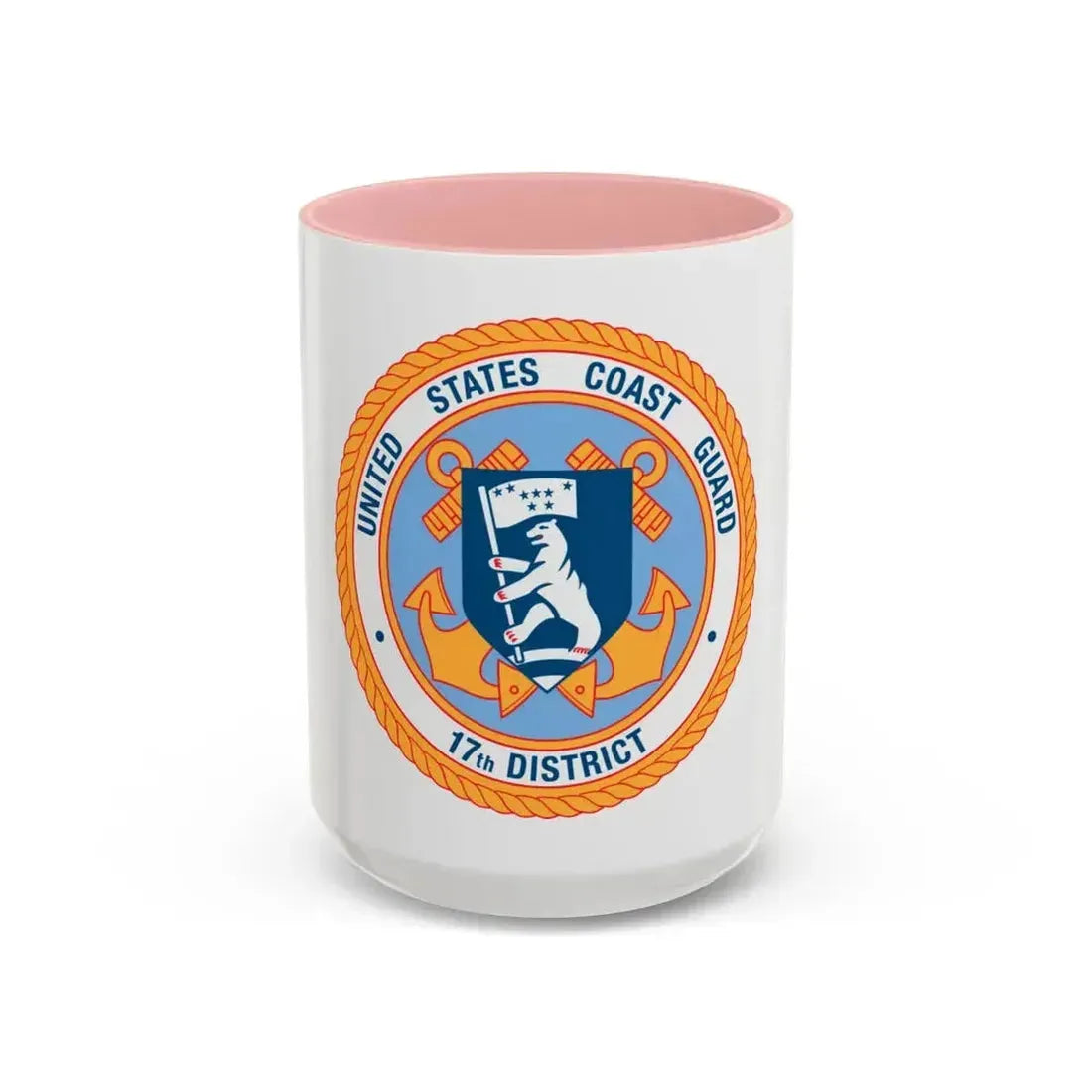 17th CG District (U.S. Coast Guard) Accent Coffee Mug 15oz Pink - Go Mug Yourself