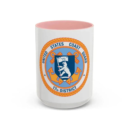 17th CG District (U.S. Coast Guard) Accent Coffee Mug 15oz Pink - Go Mug Yourself