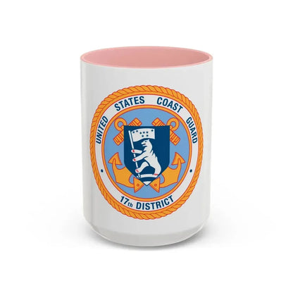 17th CG District (U.S. Coast Guard) Accent Coffee Mug 15oz Pink - Go Mug Yourself