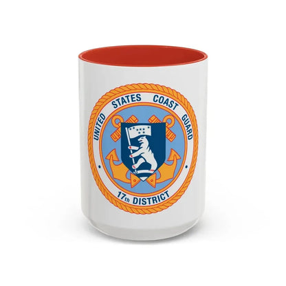 17th CG District (U.S. Coast Guard) Accent Coffee Mug 15oz Red - Go Mug Yourself