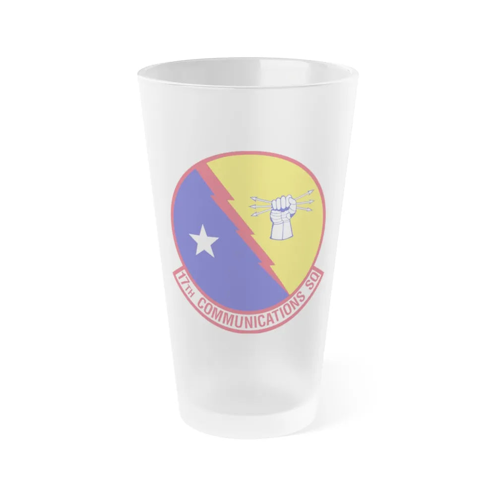 17th Communications Squadron (U.S. Air Force) Frosted Pint Glass 16oz-Go Mug Yourself