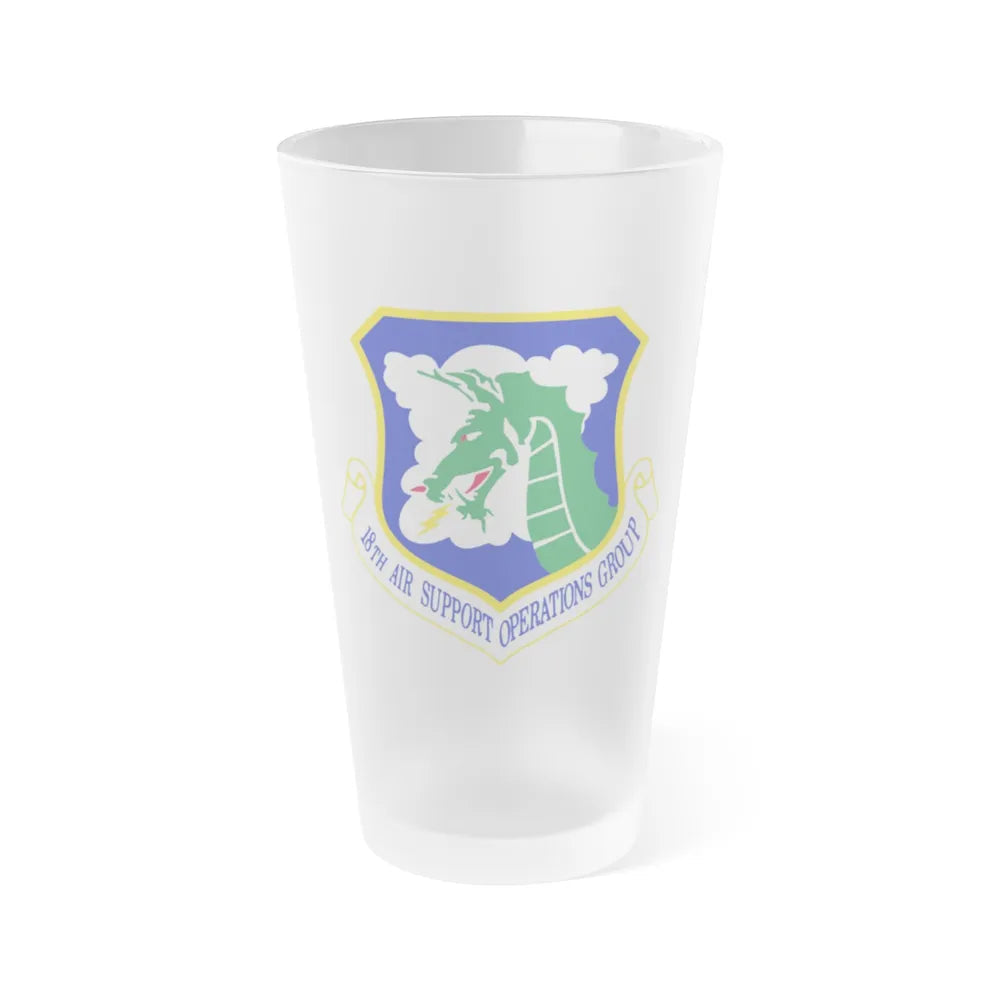 18 Air Support Operations Group ACC (U.S. Air Force) Frosted Pint Glass 16oz-Go Mug Yourself