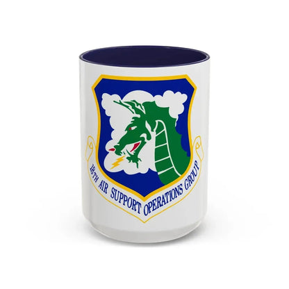 18 Air Support Operations Group ACC (U.S. Air Force) Accent Coffee Mug 15oz Navy - Go Mug Yourself