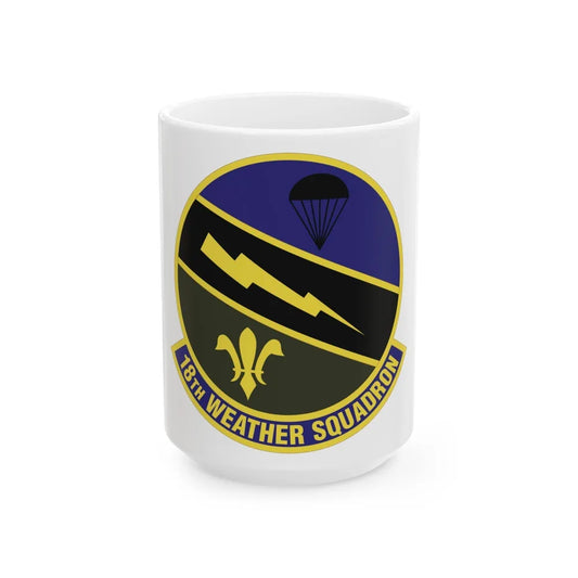 18 Weather Squadron ACC (U.S. Air Force) White Coffee Mug-15oz-Go Mug Yourself