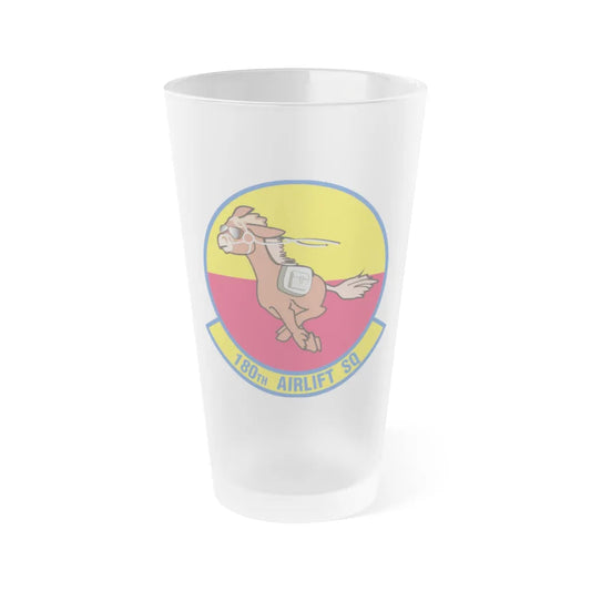 180 Airlift Squadron (U.S. Air Force) Frosted Pint Glass 16oz-16oz-Frosted-Go Mug Yourself