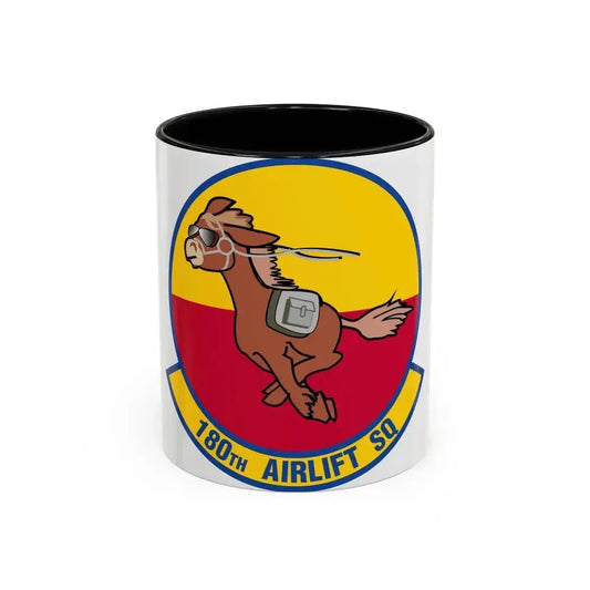 180 Airlift Squadron (U.S. Air Force) Accent Coffee Mug 11oz Black - Go Mug Yourself
