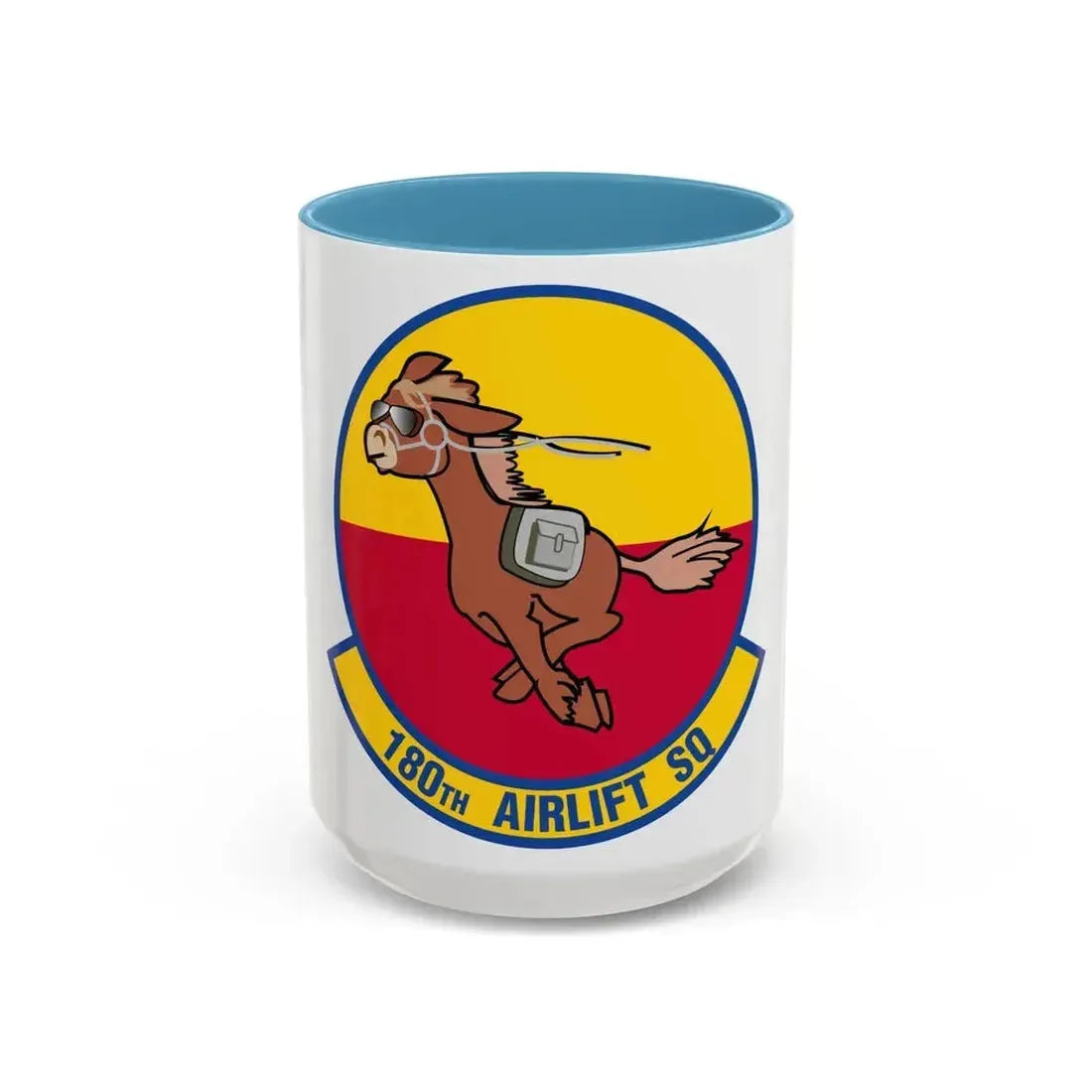180 Airlift Squadron (U.S. Air Force) Accent Coffee Mug 15oz Light Blue - Go Mug Yourself