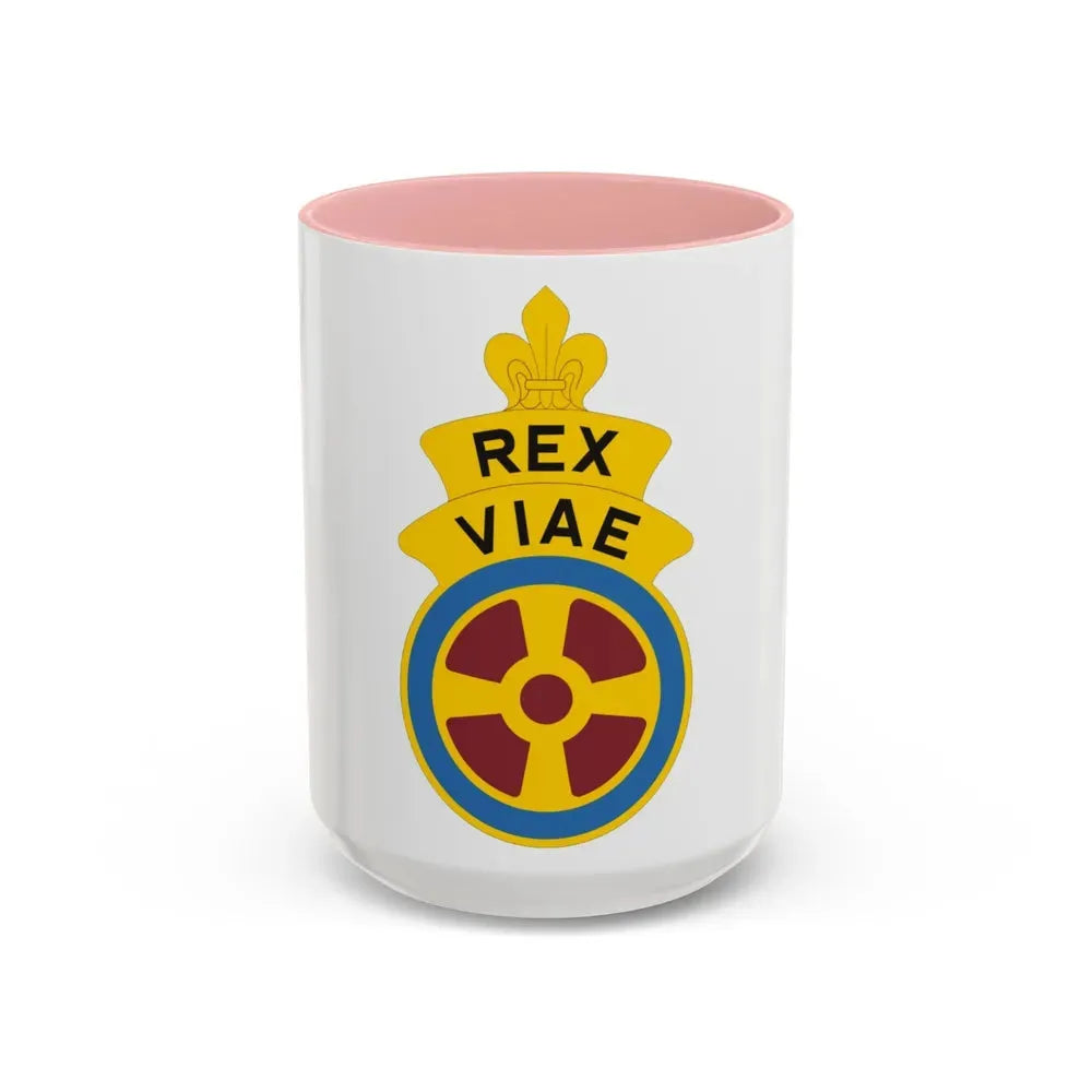 180 Transportation Battalion (U.S. Army) Accent Coffee Mug 15oz Pink - Go Mug Yourself