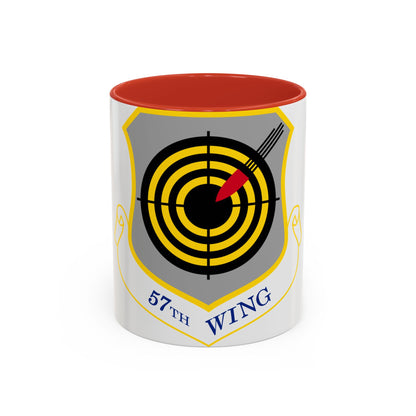 1058px USAF 57th Wing shield (U.S. Air Force) Accent Coffee Mug