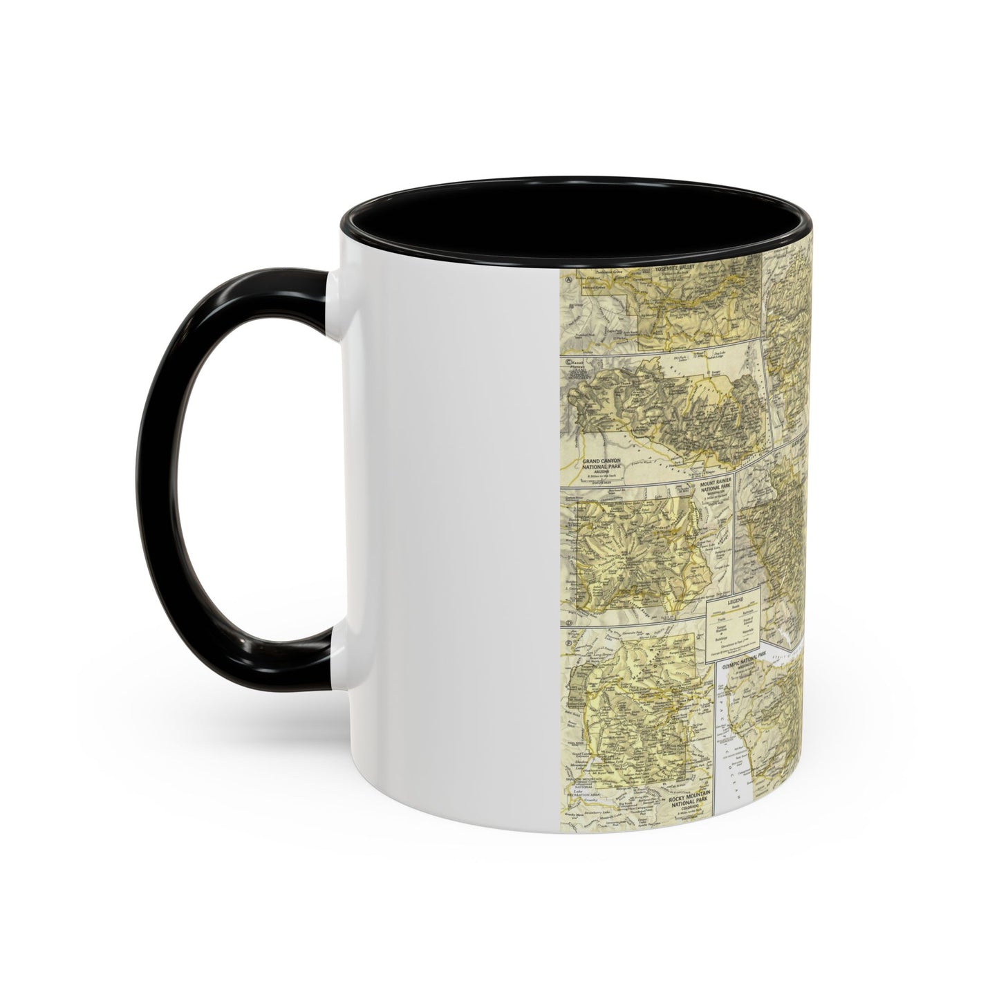 USA - National Parks and Historic Sites 2 (1958) (Map) Accent Coffee Mug