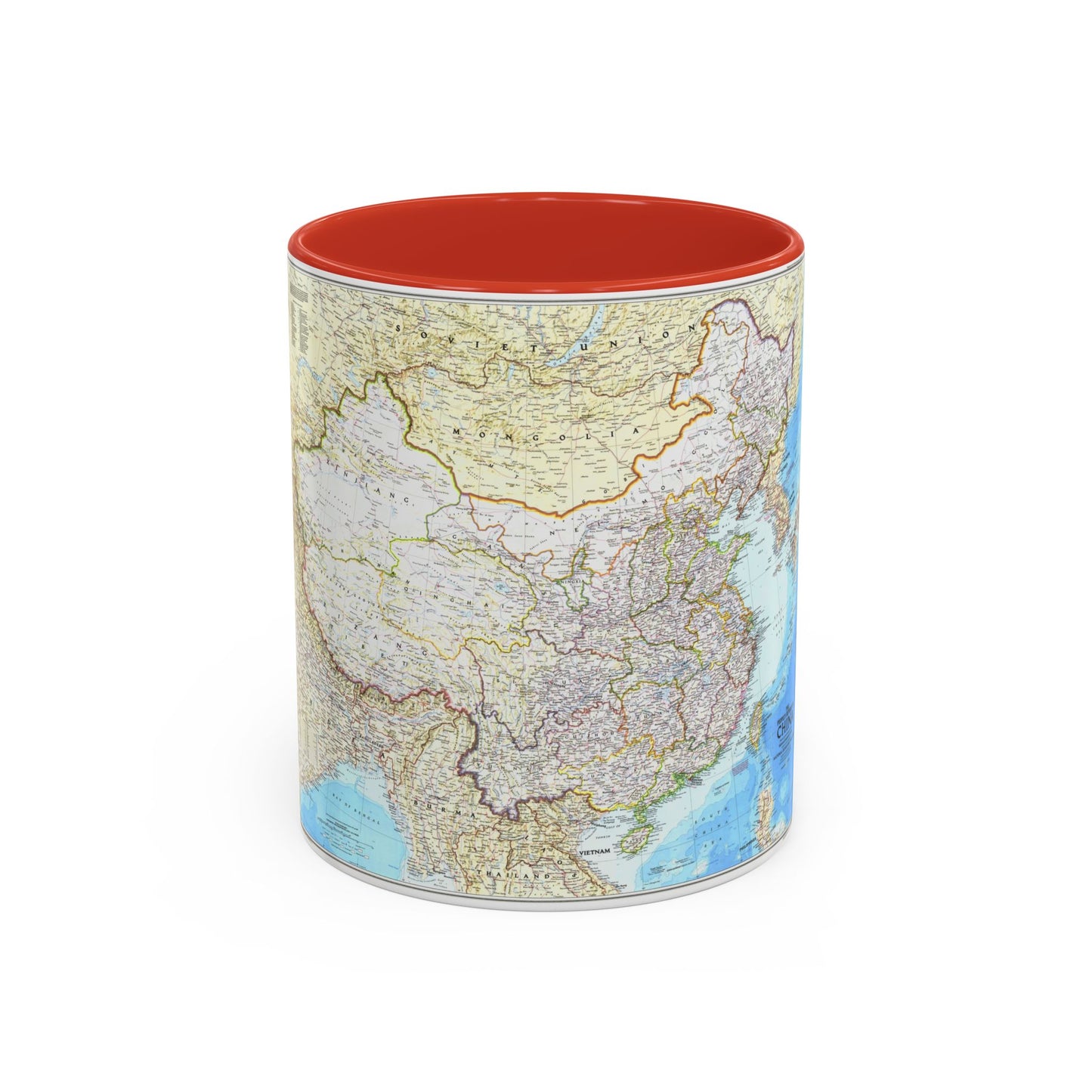 China - The People's Republic (1980) (Map) Accent Coffee Mug