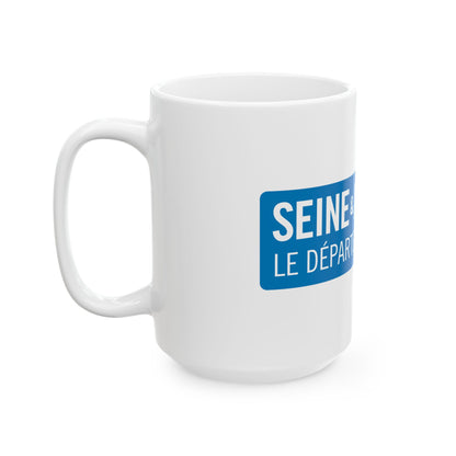 Drapeau de la Seine et Marne France - Tasse à café blanche