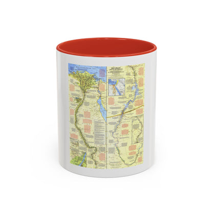 Egypt - Nile Valley, Land of the Pharaohs (1965) (Map) Accent Coffee Mug
