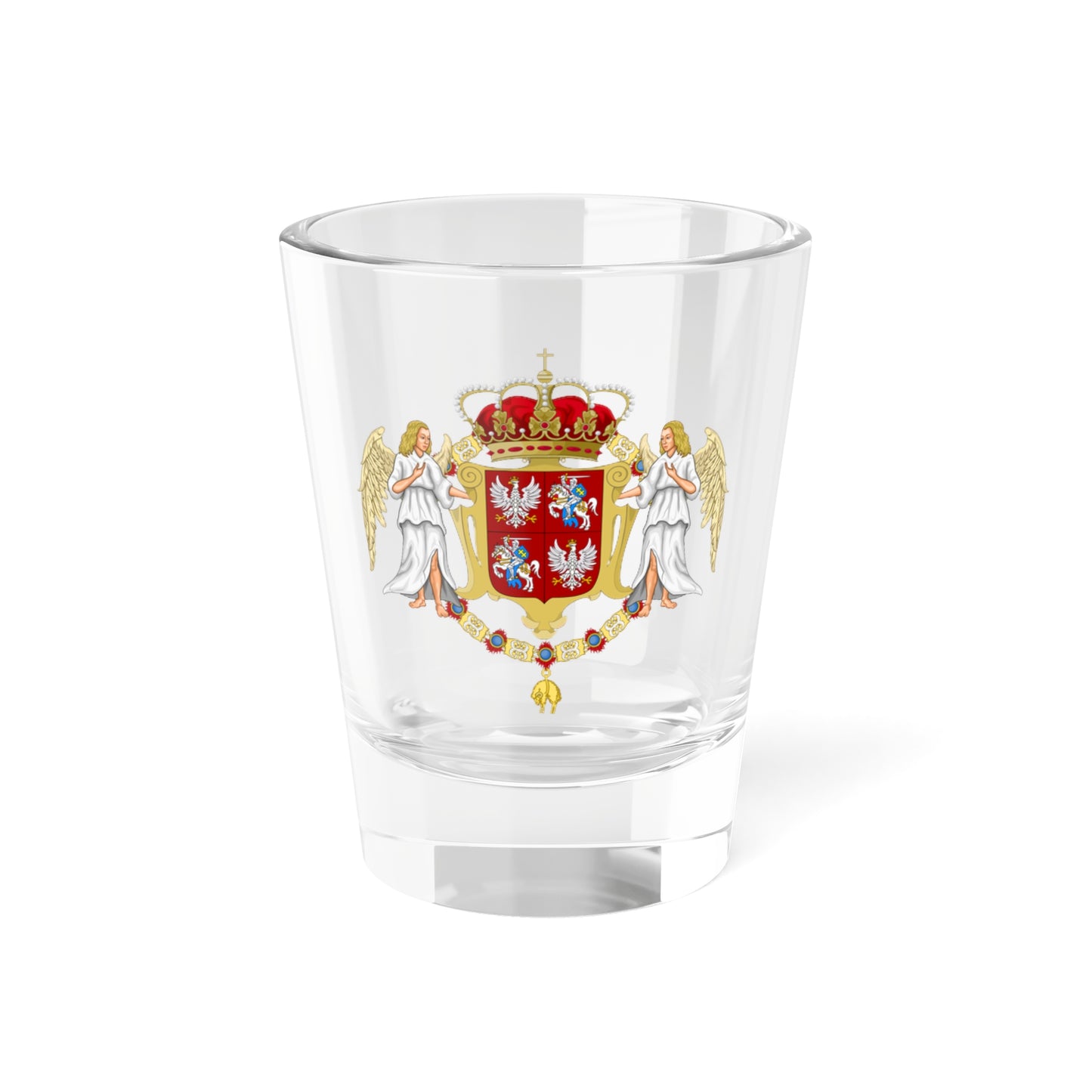 Large coat of arms of polish-lithuanian commonwealth under jagiellon (Poland) (Coat of Arms) Shot Glass 1.5oz