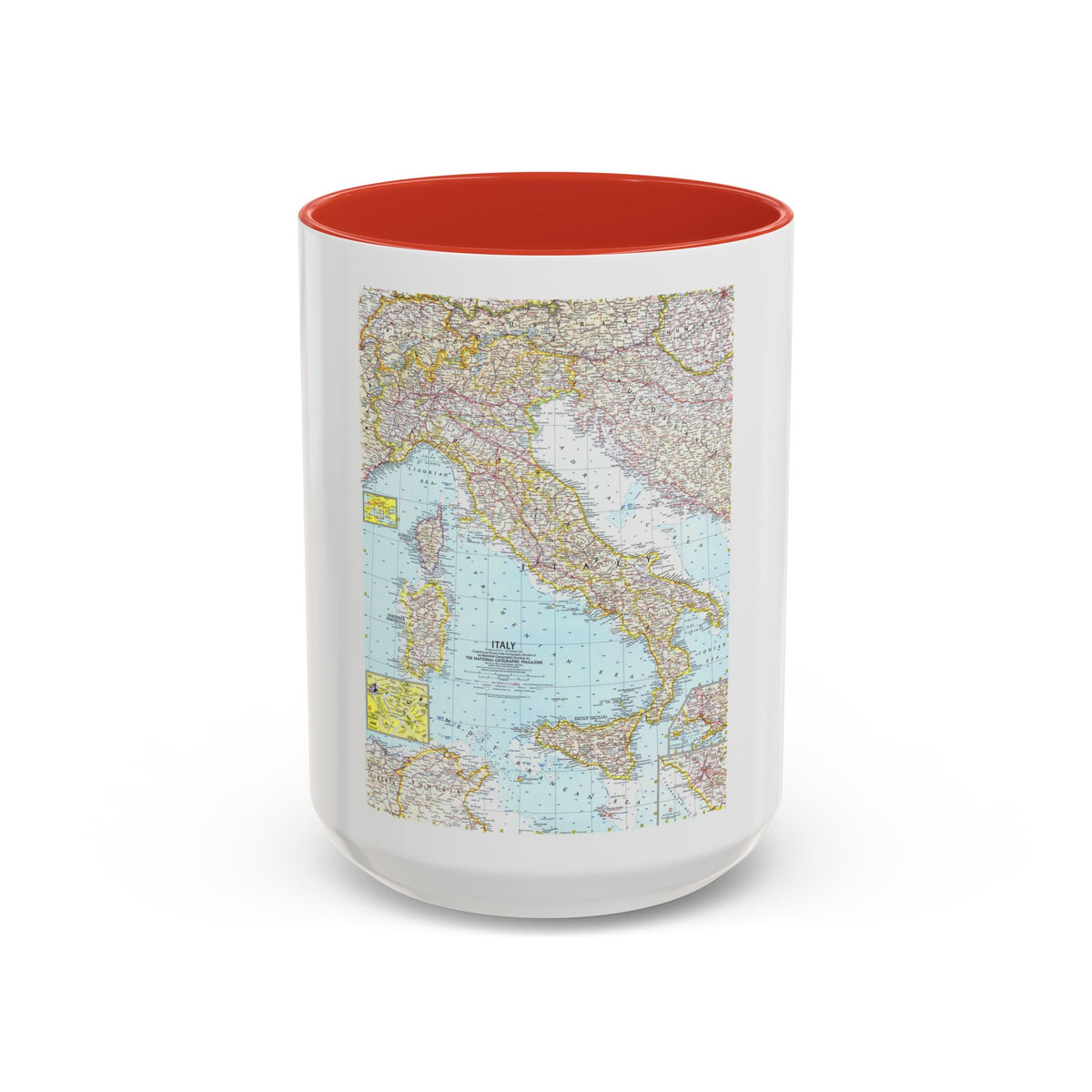 Italy (1961) (Map) Accent Coffee Mug