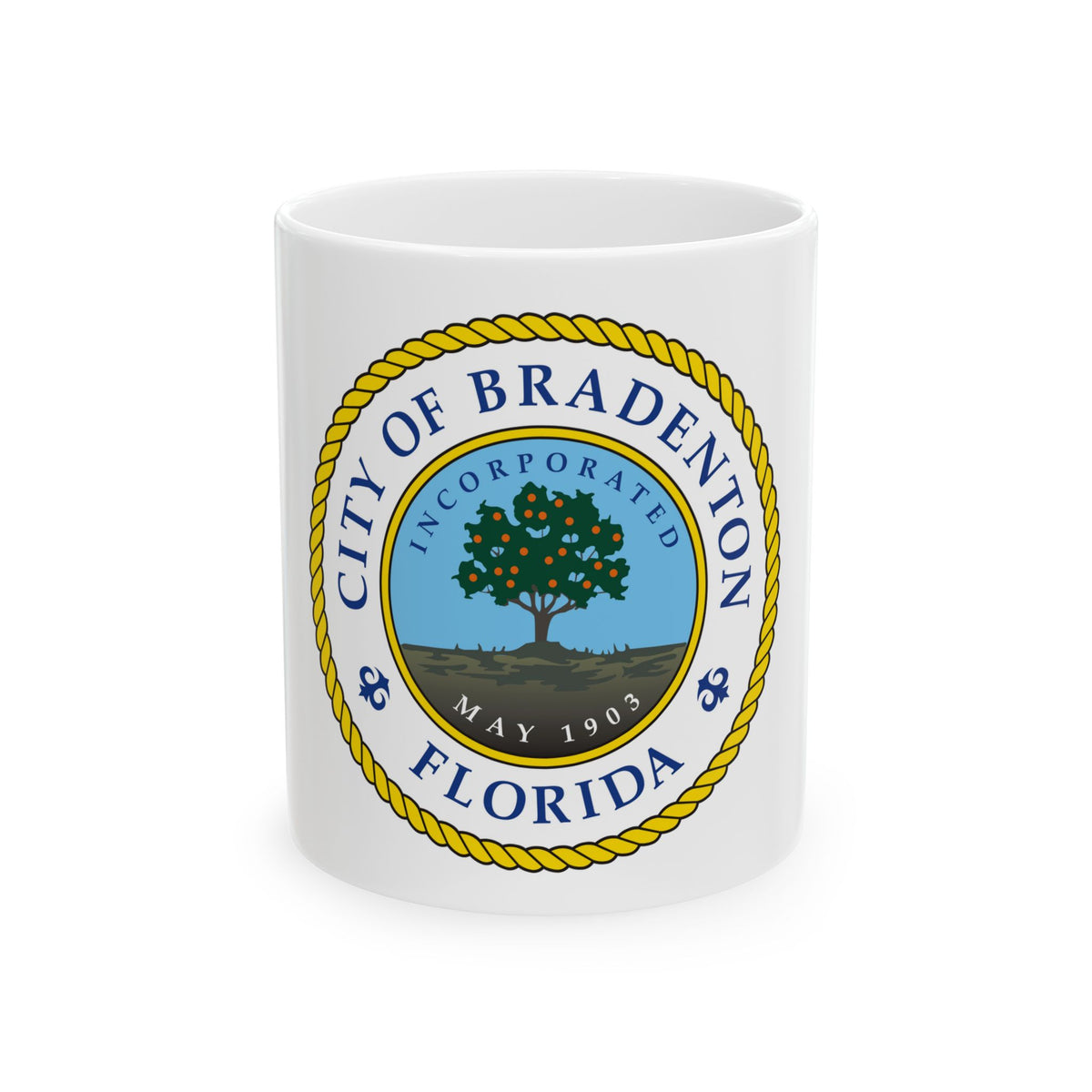 Seal of Bradenton Florida - White Coffee Mug