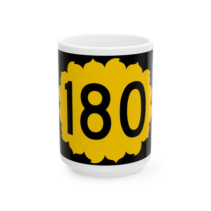 K-180 (Kansas) (Road Sign) White Coffee Mug