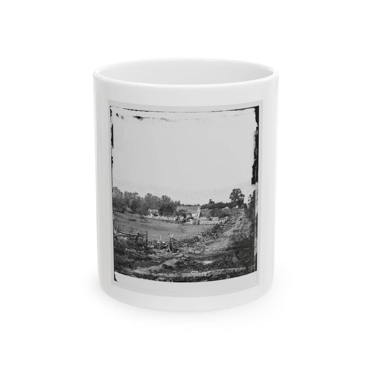 Gettysburg, Pa. Headquarters Of Gen. George G. Meade On Cemetery Ridge (U.S. Civil War) White Coffee Mug