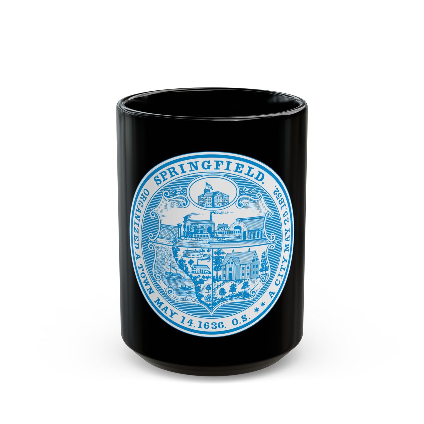 Seal of Springfield Massachusetts - Black Coffee Mug