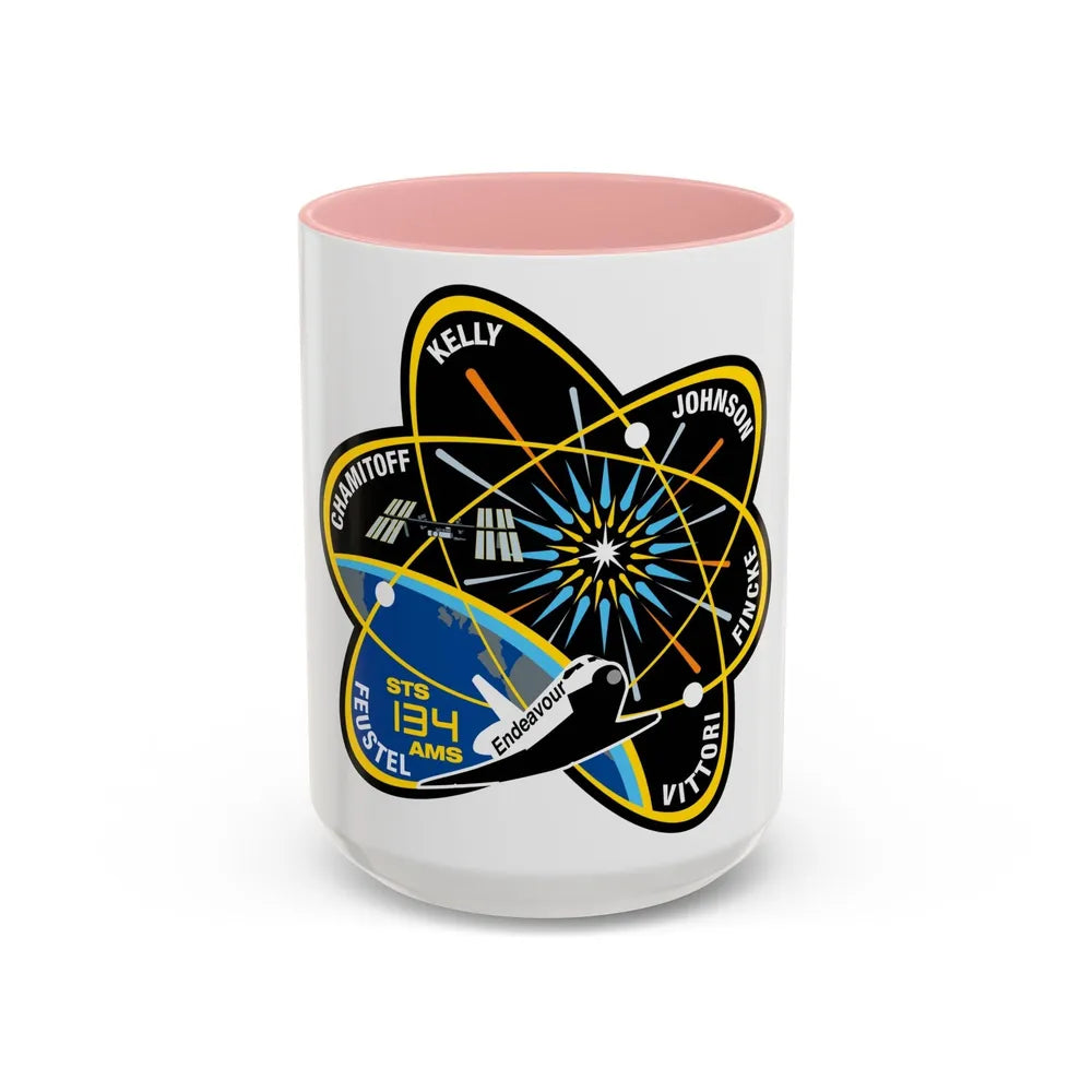 STS 134 (NASA) Accent Coffee Mug-15oz-Pink-Go Mug Yourself