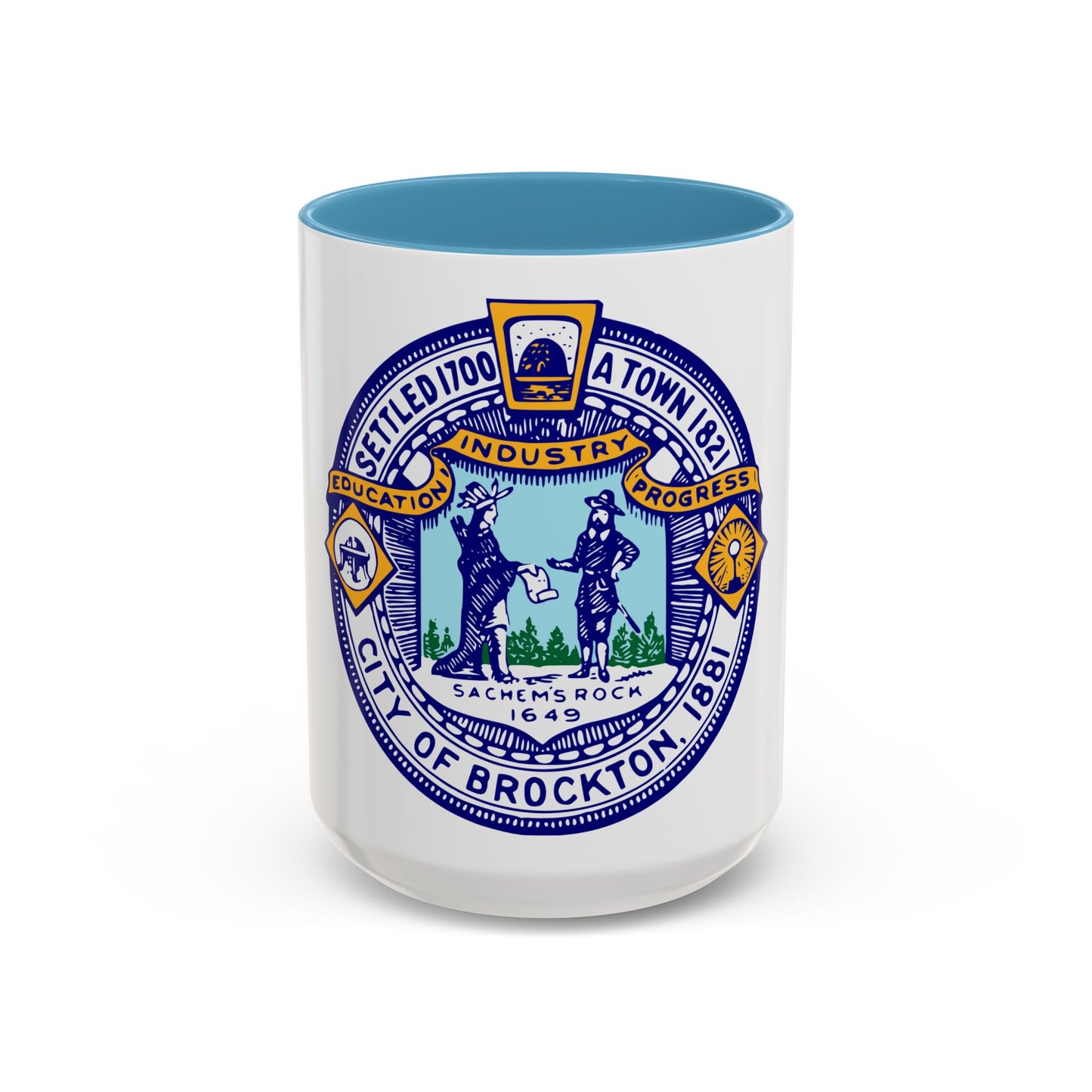 Seal of Brockton Massachusetts - Accent Coffee Mug