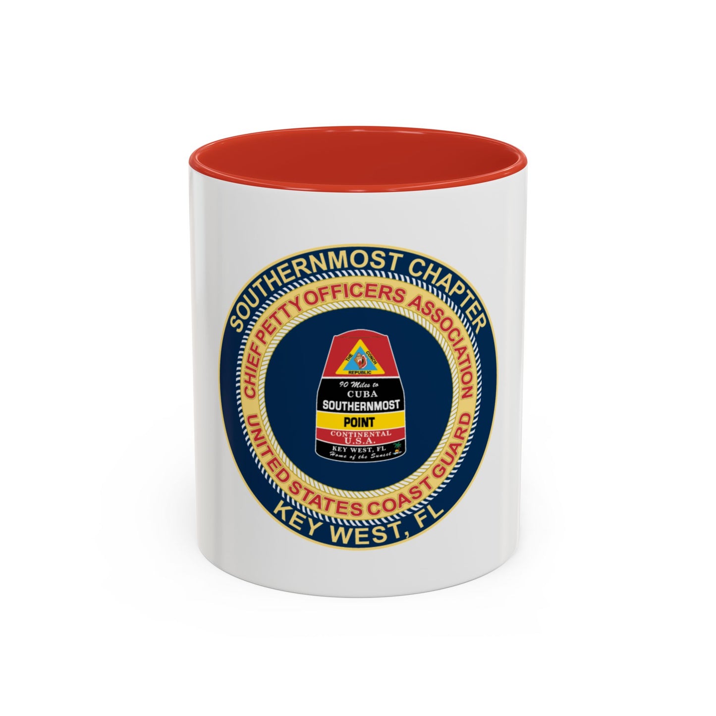 USCG CPOA Key West FL Southernmost Chapter (U.S. Coast Guard) Accent Coffee Mug