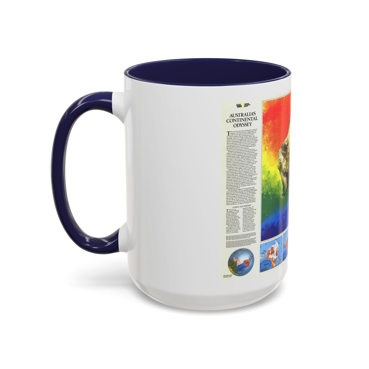 Australia's Continental Odyssey (1988) (Map) Accent Coffee Mug