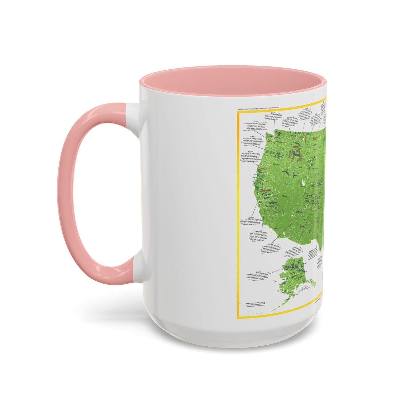 USA - Wild and Scenic Rivers 1 (1977) (Map) Accent Coffee Mug