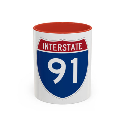 Interstate 91 (U.S. Highways) Accent Coffee Mug